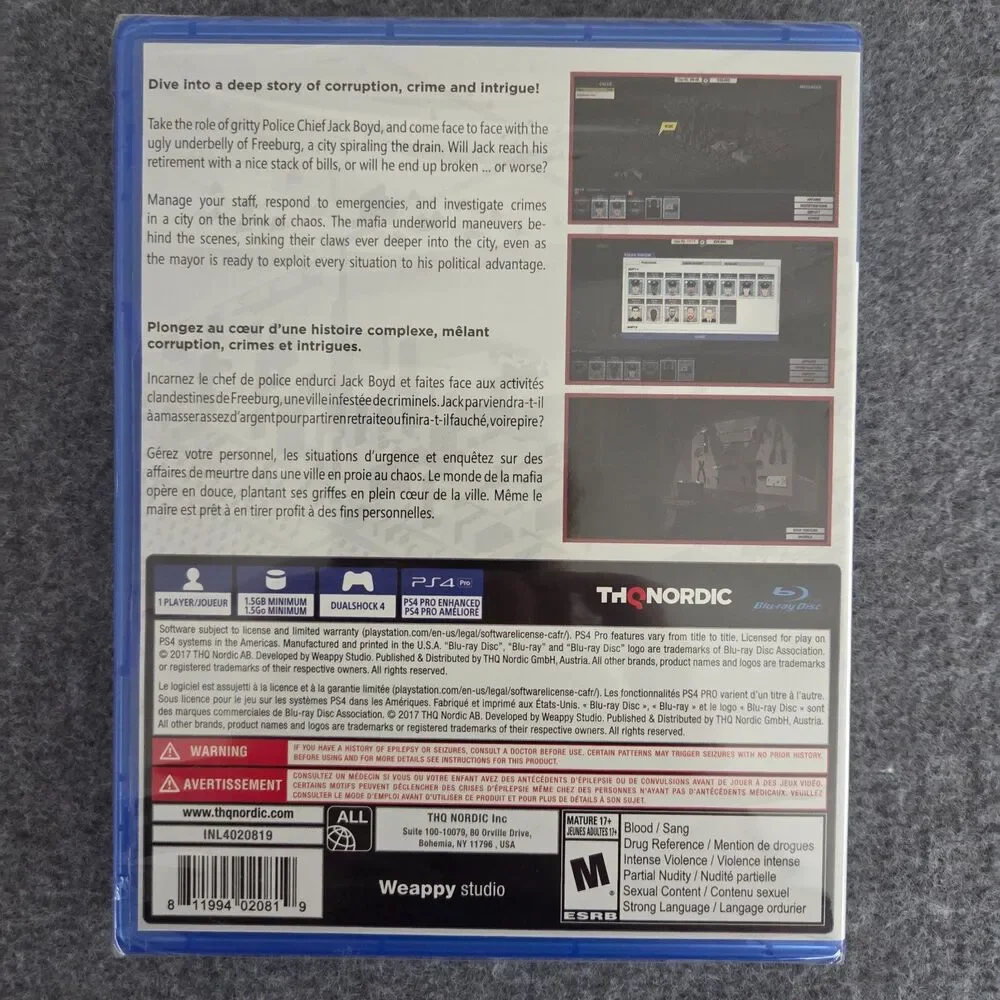 This Is the Police (Sony PlayStation 4) Brand New Factory Sealed THQ Nordic Crim